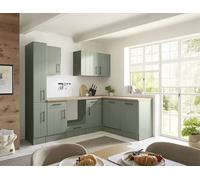 respekta Cucina rustica verde Anton (250 cm, forma a L)