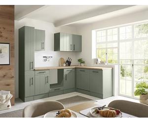 respekta Cucina rustica verde Anton (250 cm, forma a L)