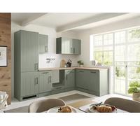 respekta Cucina rustica verde Anton (280 cm, forma a L)