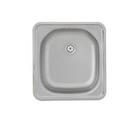 Respekta Dallas Lavello in Acciaio Inox/Lavello da Incasso 1 Vasca in 46,5 x 43,5 cm/Lavello in Acciaio Inox adatto per basi da 40 cm di larghezza