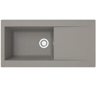 Respekta Denver Lavello in Mineralite grigio cemento/Lavello da incasso a 1 vasca da 100 x 50 cm/Lavello adatto a mobili sottolavello a partire da 60 cm di larghezza / DENVER100X501BG