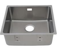 Respekta Detroit Lavello in Acciaio Inox/Lavello da Incasso 1 Vasca in 49 x 44 cm/Lavello in Acciaio Inox adatto per basi da 50 cm di larghezza