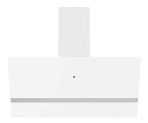 Respekta Hera Cappa aspirante inclinata 80 cm, vetro, bianco