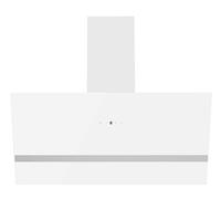 Respekta Hera Cappa aspirante inclinata 80 cm, vetro, bianco