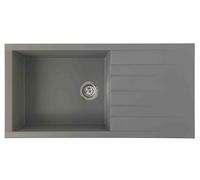 Respekta Houston Lavello in Mineralite grigio cemento/Lavello da incasso a 1 vasca da 100 x 50 cm/Lavello adatto a mobili sottolavello a partire da 60 cm di larghezza / HOUSTON100X501BG