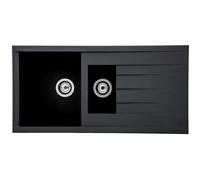 Lavello Cucina Lavello Incasso Granito Mineralite 100x50 Nero respekta Houston