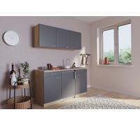 Respekta KB150ESGMI Miniküche con Frigorifero 150 cm Grigio Opaco