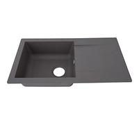 Respekta lavello da cucina Denver in mineralite color grigio / Lavello da incasso con 1 vasca, dimensioni 78 x 44 cm / Lavello adatto per mobili sottolavello da 45 cm di larghezza