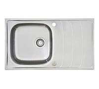 Respekta Miami Lavello in Acciaio Inox / Lavello da Incasso 1 Vasca in 86 x 50 cm / Lavello in Acciaio Inox adatto per basi da 50 cm di larghezza