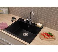 Respekta Oakville Spüle Granit 60 x 53 Nero Einbau Spülenmodul