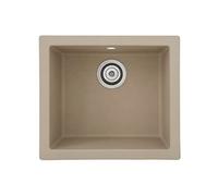 Respekta Ohio Lavabo Mineralite in Sabbia Beige / Lavello da incasso 1 vasca in 50 x 44 cm / Lavello adatto per basi da 50 cm di larghezza
