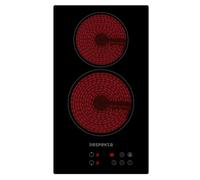 Respekta piano cottura in vetroceramica 23000000000619/2 zone con spina / 9 livelli di potenza/controllo touch/blocco bambini/timer / 30 cm/nero / KM9131T-19