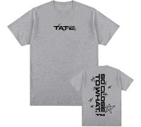 Respeto T-Shirt En Coton À Manches Courtes, Unisexe, Style Y2K, Style Hip-Hop, Chanteur Tate McRae, col RAS Du Cou, pour Homme Et Femme, Tailles XS À 3XL-Black||XS