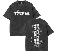 Respeto T-Shirt Lavata Tate McRae 2025 World Tour T-Shirt Lavata A Maniche Corte da Uomo E Donna Vintage Casual in Cotone XS-3XL-Black&e||m