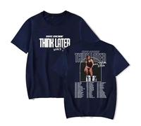 Respeto T-Shirt Tate McRae The-Think-Later World Tour T-Shirt Unisex Harajuku O-Collo Camicia A Maniche Corte T-Shirt in Cotone Fan Regalo XS-3XL-Blue||M