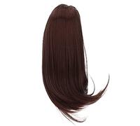 Respice Finem Parrucca per capelli per bambola in fibra ad alta temperatura da 89 pollici con cappuccio in rete per bambole in scala 1/3 - Capelli di ricambio ricci cremisi lunghi (Marrone Castagna)