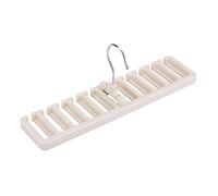 Respicefinem 10 Slot Tie Belt Scarf Rack Organizer Sturdy Plastic Space Saving Closet Wardrobe Accessory With 360 Degree Rotation Black Brown Beige Colors Available (Beige)