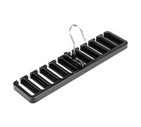 Respicefinem 10 Slot Tie Belt Scarf Rack Organizer Sturdy Plastic Space Saving Closet Wardrobe Accessory With 360 Degree Rotation Black Brown Beige Colors Available (Black)