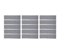 Respicefinem 15 Pcs Cuttable Polyester Non Slip Self Adhesive Stair Treads Soft Carpet With White Stripes Ideal For Indoor Wood Stairs Approx 76 X 20 5cm In Size (Smoke stripes)