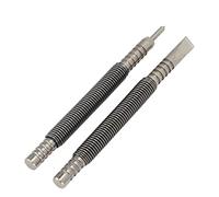 Respicefinem 2 Pcs Freddo Scalpello Set 20×8×1Cm Acciaio Alto Tenore Carbonio Doppia Estremità Molla Hammerless Punzone Chiodi Ideale Per Legno Metallo Cerniere Gioielli Artigianato