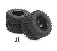 Respicefinem 2 Pezzi RC Pneumatico Posteriore Gemellato Ruota Diametro 55mm Adatto per WPL D12 1 10 Camion Telecomandato Pneumatici in Gomma Nera Premium con Struttura in Lega di (neroBL)