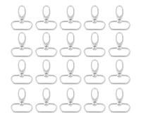 Respicefinem 20 pezzi Moschettoni girevoli in lega di zinco argento Ganci per portachiavi resistenti alla ruggine Fissaggio sicuro (32mm)