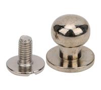 Respicefinem 20 Sets Copper Round Head Stud Spot Screwback Rivets for Leather Craft - Bronze 10x8mm, Ideal for Bracelets, Belts, Bags & Denim DIY Projects (Monk head silver 10 * 8mm)