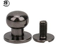 Respicefinem 20 Sets Copper Round Head Stud Spot Screwback Rivets for Leather Craft - Bronze 10x8mm, Ideal for Bracelets, Belts, Bags & Denim DIY Projects (Monk head gun color 10 * 8mm)