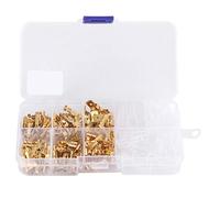 Respicefinem 210Pcs Gold Insulated Male And Female Electrical Wire Terminals Connectors Made Of Iron Material Small Lightweight And Portable With Complete