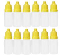 Respicefinem 50Pcs 10ml Portable Squeezable Eye Liquid Bottles with Plugs and Lids for Travelers Yellow PE Material Empty Eye Drops Containers (Yellow)