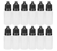 Respicefinem 50Pcs 10ml Portable Squeezable Eye Liquid Bottles with Plugs and Lids for Travelers Yellow PE Material Empty Eye Drops Containers (Black)