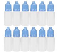 Respicefinem 50Pcs 10ml Portable Squeezable Eye Liquid Bottles with Plugs and Lids for Travelers Yellow PE Material Empty Eye Drops Containers (Blue)