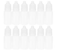 Respicefinem 50Pcs 10ml Portable Squeezable Eye Liquid Bottles with Plugs and Lids for Travelers Yellow PE Material Empty Eye Drops Containers (White)