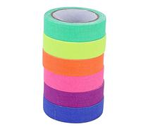 Respicefinem 6pcs Adesivi Fluorescente nastro di cotone UV Ideale per gli oggetti di scena di teatro Decorazione per la casa e avvertimenti con 6 colori Matt Surface High ADHS