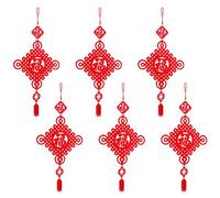Respicefinem 6pcs Rosso Chinese Knot Fu Nake Tassel Knot Ideale per coloro che cercano buona fortuna prosperità e felicità per la decorazione sospesa da giardino e come me
