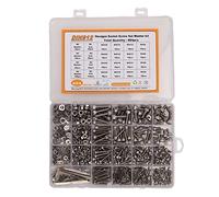Respicefinem 884Pcs Screw Nut Washer Assortment With M2 M3 M4 M5 Round Head Hex Socket 304 Stainless Steel Fasteners For Various Accuracy Machinery Sorting Instruments Meters