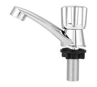 Respicefinem ABS Plastic Single Cold Faucet And Elegant For Bathroom Basin And Kitchen Sink With G1/2 20mm Thread Connection And /4 Turning Opening And Closing (Louvre G1/2)