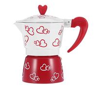 Respicefinem Aluminum Coffee Maker Kettle Pot Odorless Safe And Non Toxic Suitable For Home And Office With Electrothermal Furnace And Gas Stove Usage Available In S And L (Red Hearts)
