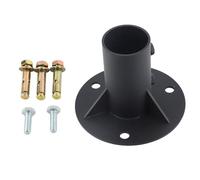 Respicefinem Base flangiata da pavimento in acciaio resistente per pali rotondi da 2,0 pollici 52 mm recinzione cassetta postale asta portabandiera supporto in cemento con (52 mm)