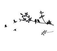 Respicefinem Black Branch Pattern Adhesive Waterproof Movable Wall Sticker for Bedroom Living Room Baby Room Decoration PVC Safe Non Toxic Easy to Use