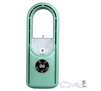 Respicefinem Bladeless Fan Powerful Motor 6 Speed Adjustment Misting Cooling Function for Bedroom Kitchen Living Room Office With 100ml Quiet USB Table Fan With Timing White (Verde)