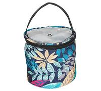 Respicefinem Borsa a secchiello in tessuto Oxford Borsa portaoggetti per attrezzi da cucito con motivo a foglie per forniture artigianali organizzate e uso desktop portatile (Piccola botte)