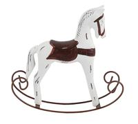 Respicefinem Cavallo a dondolo in legno squisitamente intagliato e dipinto Giocattolo per bambini Ideale come regalo e decorazione domestica Bianco (Bianca)