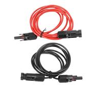 Respicefinem Cavo di Estensione per Pannello Solare 2m 66ft 12AWG 25mm² con Connettori Femmina e Maschio in ABS Colori Rosso per Trasmissione Stabile e Utilizzo Efficace