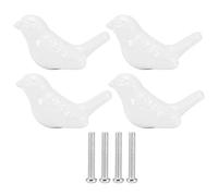 Respicefinem Ceramic Knobs With Bird Shape Design Add Artistry And Comfort Ideal For Home And Office Furniture Such As Cabinets Drawers And Cupboards In Green Color With Size Appro (White)