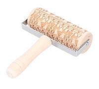Respicefinem Christmas Rolling Pin Engraved With Cute Christmas Patterns Comfortable Grip Ideal For Baking Cookies Pasta Pizza And Other Desserts Made Of Wood About 258g To 265g In (Type 3)
