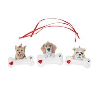 Respicefinem Christmas Tree Dog Pendant And Comfortable To Touch Ideal For Christmas Decorations Comes With Three Dog Ornaments And Three Cords (Combination Two)
