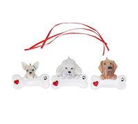 Respicefinem Christmas Tree Dog Pendant And Comfortable To Touch Ideal For Christmas Decorations Comes With Three Dog Ornaments And Three Cords (Combination Three)