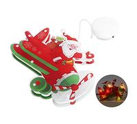 Respicefinem Christmas Window Decoration Lights Warm Light Builtin 10LEDs Lamp with Hook for Xmas Tree Party Garden Decor Battery Operated