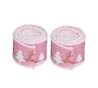 Respicefinem Christmas Wired Ribbon And Easy To Use For Home Festival Decoration And Wrapping 2 Rolls Each 5m In Color